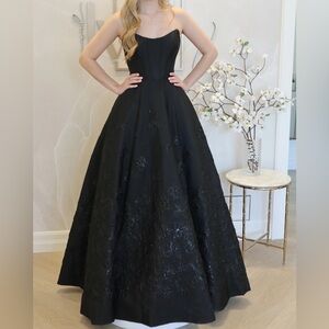 Strapless Black Prom Dress